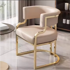 Modern PU Leather Living Room <b>Chair</b> with Gold Metal Frame Solid <b>Back</b> Ergonomic Design for Home Furniture - Product Image 5