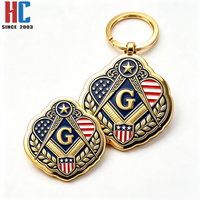 Insignia Masónica con Símbolo G, Bandera Americana de EE. UU., de Metal Esmaltado Chapado en Oro, Diseño Moderno, Personalizada de Fábrica con 20 Años de Experiencia