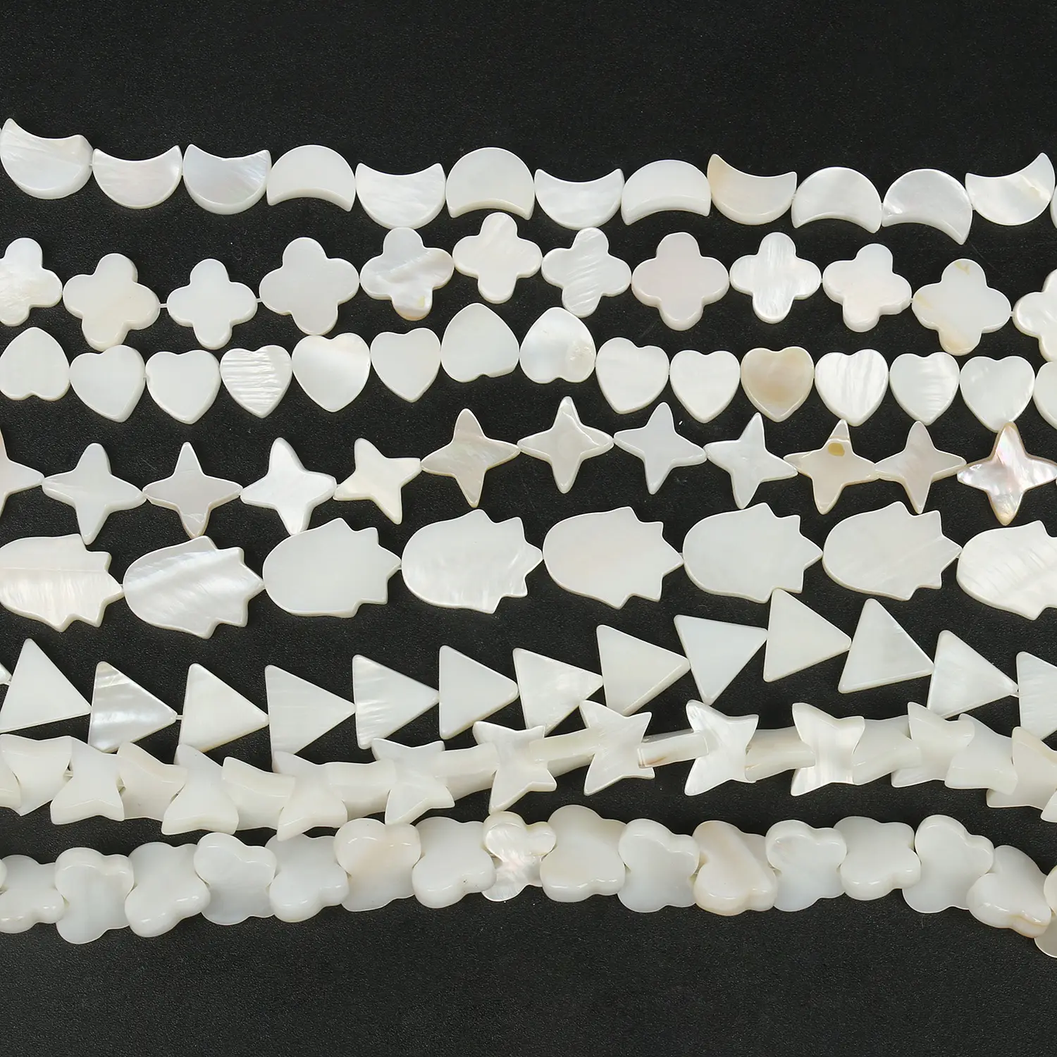 JC crystal wholesale fashion triangle shape shell beads allentati star heart flower shape beads per gioielli che fanno shell