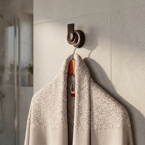 Porte-serviettes mural de luxe robuste pour salle de bain, crochet de suspension pour peignoir et manteau - Product Image 1
