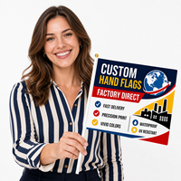 Hediye Bayrağı Taşınabilir El Bayrağı Toptan Polyester 9x14 İnç