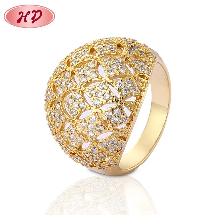 ล่าสุดราคาที่ดีที่สุดแฟชั่นเหล็กแหวนแต่งงานเครื่องประดับเพชรชุบทองผู้หญิงแหวน