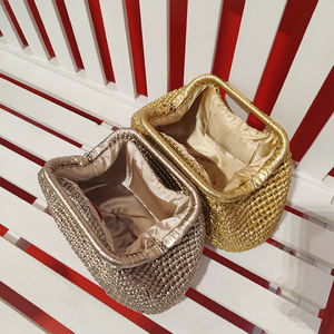 Borsa <span class=keywords><strong>pochette</strong></span> fatta a mano in metallo di buona qualità per le donne di sera di nozze piccola <span class=keywords><strong>pochette</strong></span> uncinetto borsa da spiaggia - Product Image 4