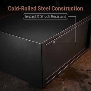 Matte Deep Black Lockable Vertical Multi-Drawer <b>Metal</b> Storage <b>Box</b>, Anti-Theft Cold Rolled Steel <b>Tool</b> Organizer for Pickup Truck - Product Image 2