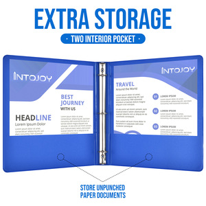 Classeur PVC spécial Double-sac dossier <span class=keywords><strong>de</strong></span> stockage en PVC trieur <span class=keywords><strong>de</strong></span> documents <span class=keywords><strong>de</strong></span> bureau à feuilles mobiles classeur à trois anneaux - Product Image 3
