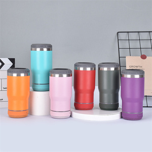 Vaso Térmico Aislado de Acero Inoxidable de 14oz con Altavoz de Música, Enfriador de Latas de Cerveza con Tapa - Product Image 3