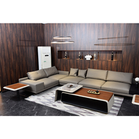 Table basse de salon moderne de luxe, surface composite en résine avec finition brillante et autocollant en granit artificiel