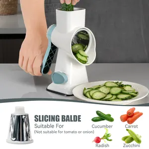 Kitchen Tool 3 In 1 Manual Rotary Vegetable Cutter Cheese Grater