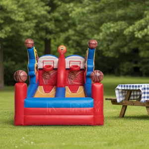 Juego <span class=keywords><strong>de</strong></span> Baloncesto Inflable con Dos Aros y Objetivos <span class=keywords><strong>de</strong></span> Pelota para Recreación al Aire Libre y Fiestas en el Patio - Product Image 1