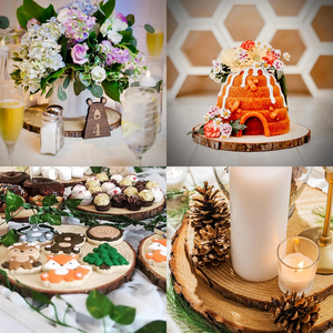 Fette di <span class=keywords><strong>legno</strong></span> naturali non finite cerchi per giocattoli e regali fette di <span class=keywords><strong>legno</strong></span> centrotavola per Baby Shower matrimonio Wedding wedwood wedland eventi a tema - Product Image 6