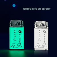 Allume-cigare rechargeable coupe-vent Luminous Creativity Butane Briquet Allume-cigare Logo personnalisé