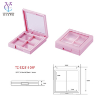 Boîte compacte carrée personnalisable vide en plastique pour fards à paupières et blush, fabriquée avec des matériaux recyclés pour l'emballage cosmétique