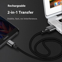 Alta calidad 0,25 M Nylon trenzado tipo C USB 2,0 Cable PVC 2.4A Cargador rápido para Samsung Compatible con ordenador de Material de cobre puro