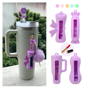 เคสซิลิโคนสำหรับลิปสติกแบบใหม่ พร้อมพวงกุญแจ ป้องกันการหลุด กระเป๋าห้อยพกพาสะดวก ใช้ได้กับทุกโอกาส - Product Image 3
