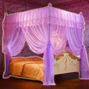 Moustiquaires pliantes de luxe modernes en polyester pour lits Queen/King/Twin, idéales pour les chambres à coucher et l'extérieur en été - Product Image 3