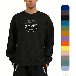 Sudadera Deportiva Premium de Algodón 100% Transpirable con Bordado 3D Personalizado, Estilo Holgado, Color Negro Vertical para Hombre - Product Image 1