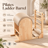 Peralatan Pilates Ladder Barrel Kayu Maple Oak Warna Pink Kustom untuk Penggunaan di Rumah dan Studio