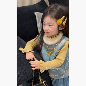 Tongxingyuan Knitted Sweater Solid Color Bubble Collar Thickening Soft Base Layer For Girls Winter Wear - Product Image 2