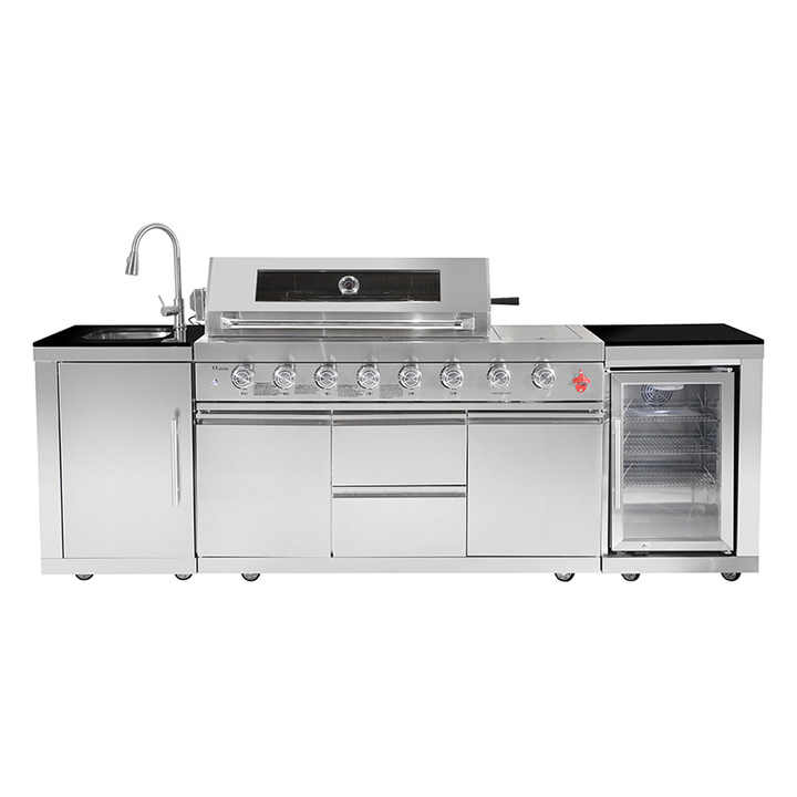 Outdoor Kitchen - Modular BBQ Island Grill Drawers Sink