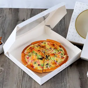 Caja de Pizza corrugada de alta calidad, impresión personalizada de patatas fritas, pollo, Pizza, corte de papel, caja de regalo