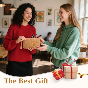 Women's RFID Vegan Leather Wallet Wholesale Eco Friendly Cork Leather Wrist Purses Cosmetic Bag <b>Wristlet</b> Purse - Product Image 5