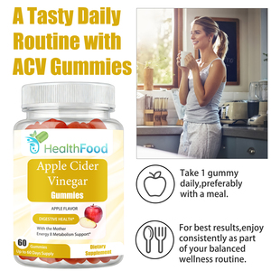 Gummies de Vinaigre de Cidre de Pomme de Haute Qualité avec du Sodium pour la Santé Digestive et une Détoxification Douce – Complément Alimentaire - Product Image 2