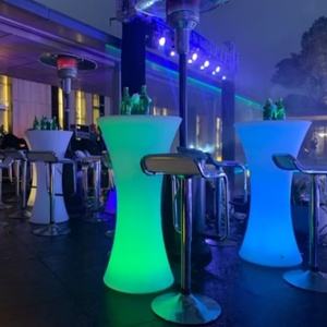RGB renk değiştiren LED plastik kokteyl masası ile Led ışık ev restoran parti yemek oturma odası için etkinlik için mobilya - Product Image 3