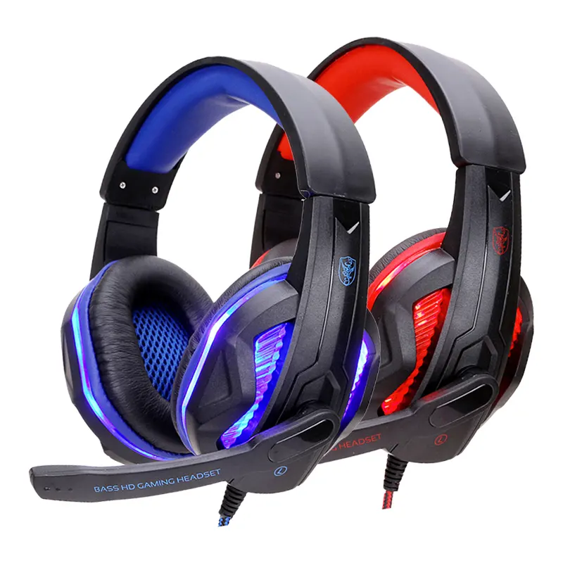 Cool LED Gaming Headset Wired Headphones PC Headphone Headband Stereo Game Earphone With Microphone For Computer