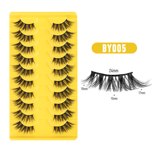 Vente en gros des <span class=keywords><strong>plus</strong></span> populaires demi-cils oeil de chat faux cils queue allongée demi-oeil cils naturels - Product Image 2