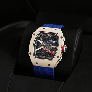 Montre mécanique de luxe pour homme RM67-02, ultra-fine, en fibre de carbone, avec cristal saphir, bracelet élastique, design sportif. - Product Image 2