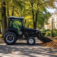 Trattore a 4 ruote motrici da 50 CV omologato UE con caricatore frontale, motore diesel e pompa, certificato E-MARK per lavori agricoli europei - Alta qualità