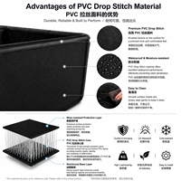 Grande piscine familiale gonflable noire en PVC Drop Stitch pour utilisation en extérieur dans la cour