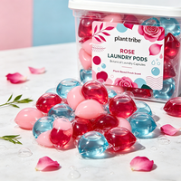 Capsules de lessive hydrosolubles à la rose – Parfum floral élégant, élimination des taches tenaces, parfum longue durée, perles de lessive