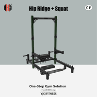 Equipo de sentadillas con puente de cadera, soportes dobles para barra, plataforma para pies con almohadilla para cadera, barra de dominadas para gimnasio