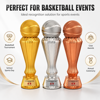 Trophée de basket-ball en résine avec logo gravé personnalisé pour les compétitions sportives de basket-ball