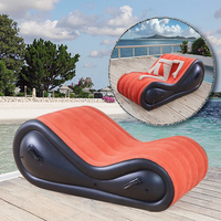 Sofá Cama Inflable Plegable Moderno 2026, Tapizado en Tela Flocada, Sofá de Dos Plazas, Uso Exterior, Ocio al Aire Libre
