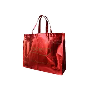 Shopper tnt shiny lamination Bags non woven polypropylene Laminated Metal Non Woven shopping bag shiny gift bag