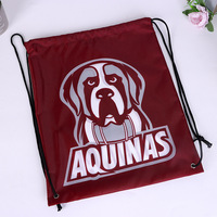 Sacs à dos à cordon personnalisés avec logo de chien imprimé, en nylon polyester 210D, élégants et fabriqués directement en usine