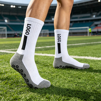 Custom Anti Slip Soccer Crew Socks Breathable Sports Football Grip Socks Anti Slip Towel Bottom Grip Socks for Football Training