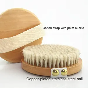 Cepillo de <span class=keywords><strong>baño</strong></span> de madera de crin gigante con certificación ecológica L-Meridian, forma redonda, cuidado corporal, esponjas exfoliantes de limpieza, depuradores para adultos - Product Image 3