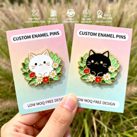Épingles à revers en métal personnalisées avec logo de chat, design mignon, émail doux, fabrication OEM de haute qualité