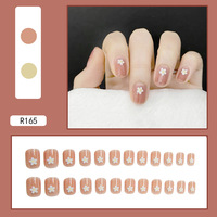 Ongles en gel pré-conçus de qualité salon, couleur nude blanc cerise, forme ovale, couverture complète, ABS, à presser, pour salon, bricolage à domicile, fête, mariage