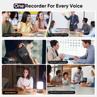 Enregistreur vocal IA avec transcription et traduction en temps réel, enregistreur vocal numérique, enregistreur audio pour conférences, réunions, appels