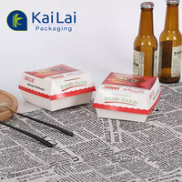 Cajas de papel de hamburguesa de comida personalizada reciclable Caja de hamburguesa de papel Kraft degradable