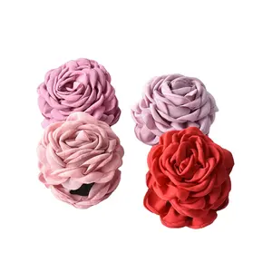 Аксессуары для волос европейские и американские розовые джинсовые ручной работы Красивые Цветочные Зажимы