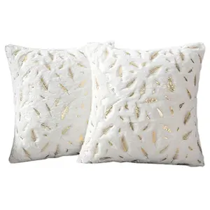 New fashion luxury fleece custom design Sofa soft PV faux fur foil printed cushion