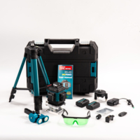 Meilleur niveau laser rotatif Nivel pour la construction et le bricolage, avec trépied, récepteur, faisceau vert 4D 16 lignes 360°, kit d'outils