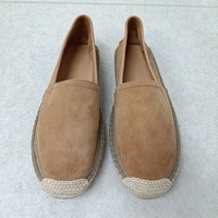 Espadrilles de luxe en cuir d'agneau pour hommes et femmes mocassins plats en cuir véritable paille mocassins décontractés chaussures avec logo personnalisé usine de chaussures