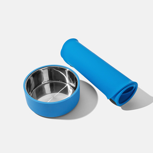 Gamelle double pour chien en acier inoxydable, écologique, anti-dérapante, anti-déversement, avec tapis de léchage en silicone, personnalisable en usine - Product Image 3