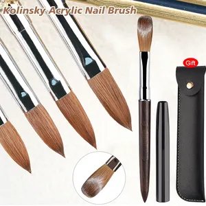 100% Kolinsky Acrylic <b>Nail</b> Brush #4#6 #8 Sandalwood Handle Crimped UV Gel Carving Pen Liquid Powder DIY <b>Nail</b> Art Drawing <b>Tool</b> - Product Image 1